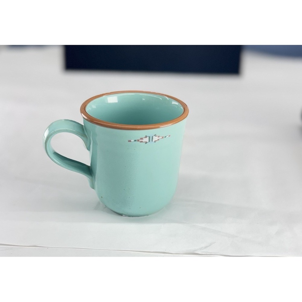 Noritake Stoneware Boulder Ridge 8674 Coffee Mug 12 oz Aqua Southwest Geom